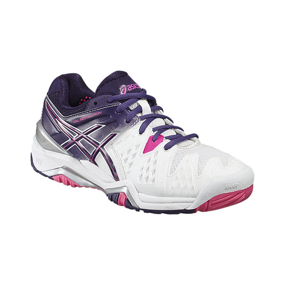 Asics Gel Resolution 6 - Womens Shoes - White/Parachute Purple/Hot Pink