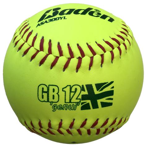 GB12L Baden Official British Softball Federation Match 12" Leather Softball - main image