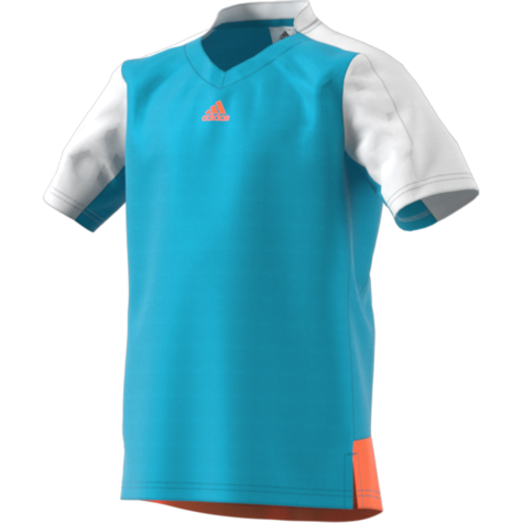 Adidas Boys Melbourne Tee - Samba Blue/Glow Orange - main image