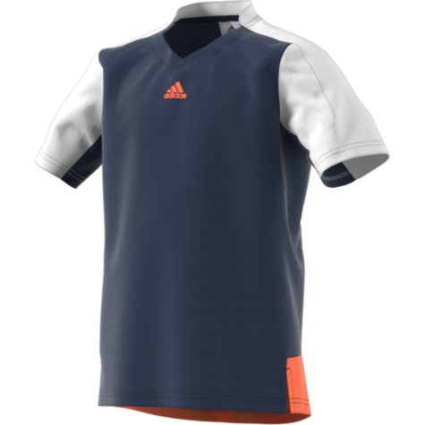 Adidas Boys Melbourne Tee - Mystery Blue/Glow Orange - main image
