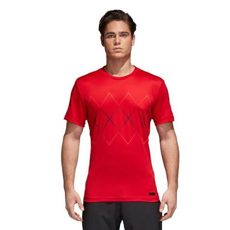 Adidas Mens Barricade Argyl Tennis Tee - Red  - main image