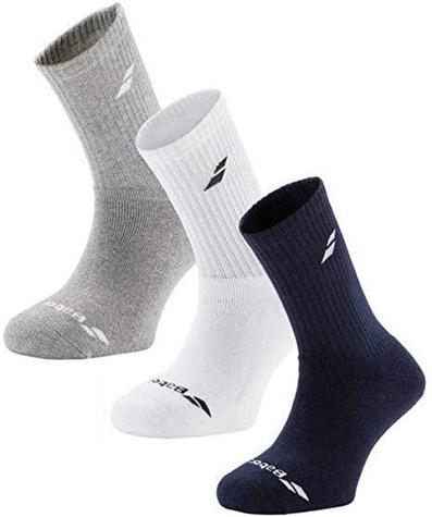 Babolat 3 Pairs Pack Socks - Navy/Grey/White - main image