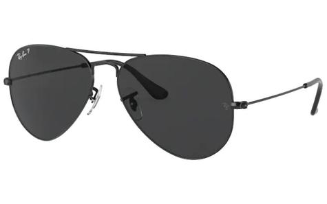 Ray-Ban 0RB3025 Aviator Black Metal Polarized Sunglasses - main image
