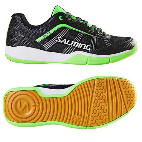 Salming Mens Adder Indoor Court Shoes - Black/Green - main image
