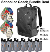 Table Tennis School and Coach Bundle Deal 14 STIGA Tornado Bats, 36 Plastic Balls & STIGA Backpack