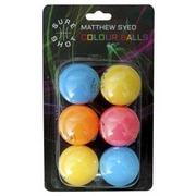 SURE SHOT Matthew Syed Coloured Table Tennis Balls - Box of 6